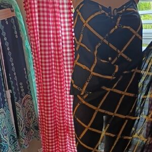 Black and Gold Chain Pattern Bikini Top And Wrap Skirt Set